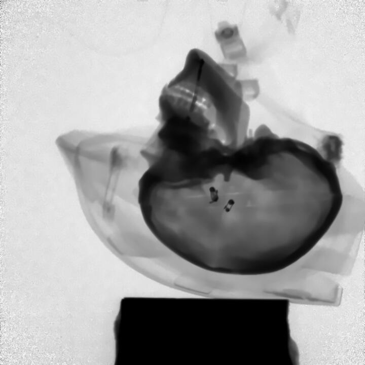 Crash test of a bicycle helmet with an artificial skull. The impact can be watch ...