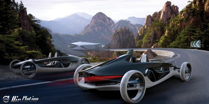 Ein pneumatisch angetriebenes Leichtbau-Konzeptauto: der Volvo Air Motion.
