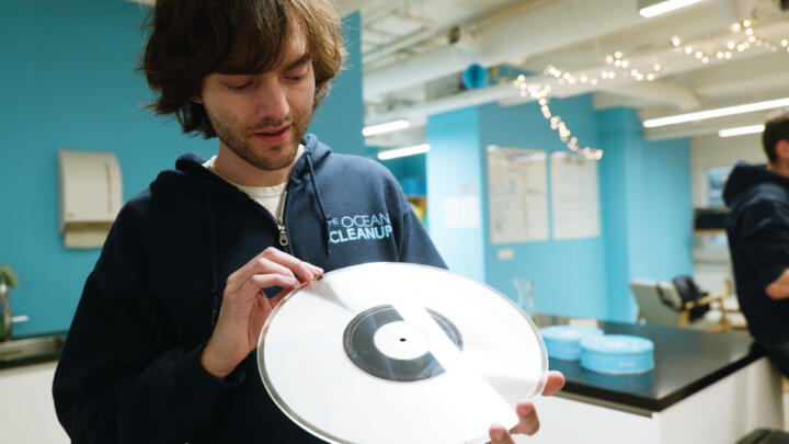 A pop LP made of recycled plastics