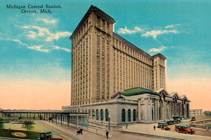 Michigan Central Station in the year of its inauguration