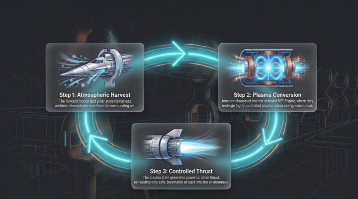 To save energy, the high-speed train uses previously ionized air that’s being ac ...