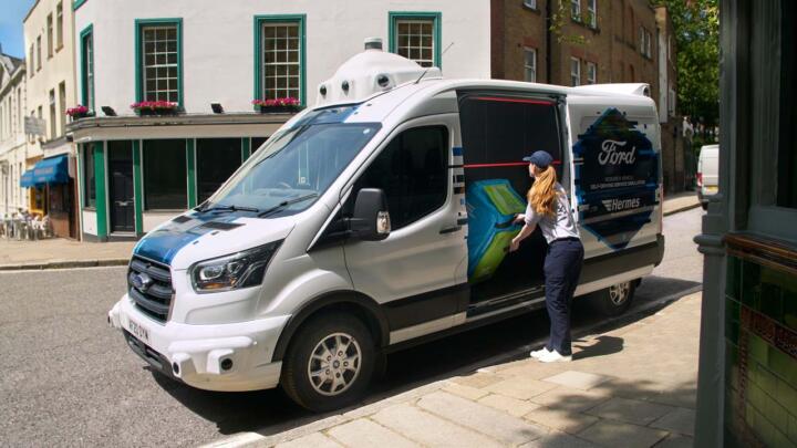 Field testing of self-driving technology. In the UK, automaker Ford and delivery ...